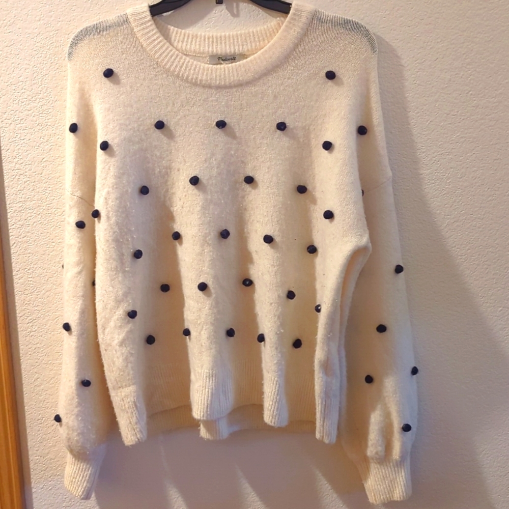 Madewell Brockton Bobble Sweater In Coziest Yarn Merino Wool Size S